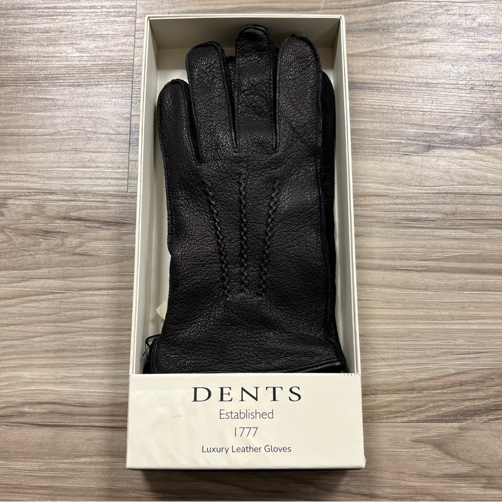 DENTS Leather Luxury Driving Gloves Lined Butter Soft Sheep Medium Black NWT